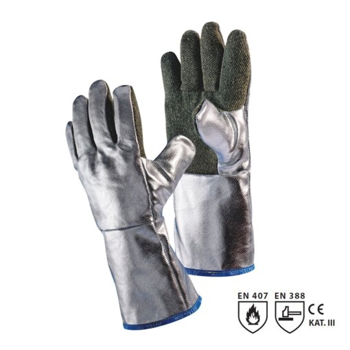 Hitzeschutzhandschuh Preox-Aramid 5-finger 38 cm - H125A238-W2  aluminisiert