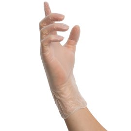 Einmalhandschuh NITRAS 8101 Vinyl P transparent, gepudert (Box &agrave; 100 St&uuml;ck)