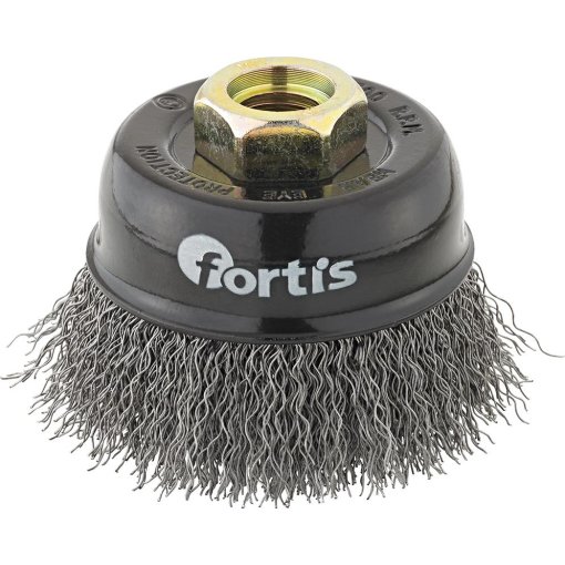 FORTIS Topfbürste, gewellter Stahldraht, 60x0,3mm M14