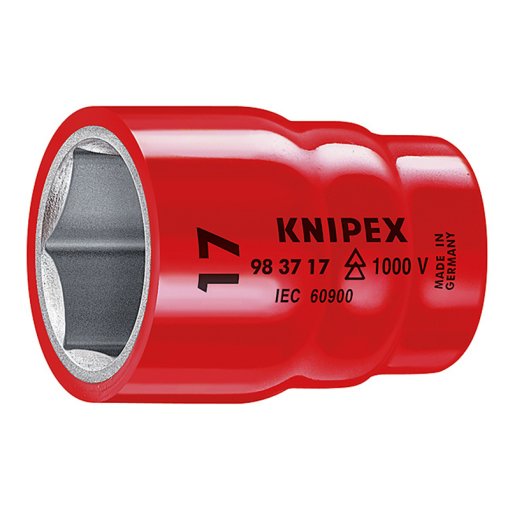 KNIPEX® Steckschlüsseleinsatz für Sechskantschrauben mit Innenvierkant 3/8" VDE SW 12