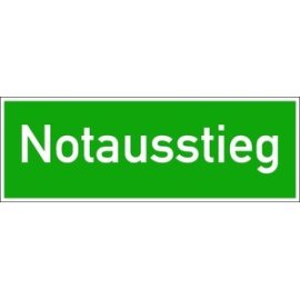 Rettungszeichen Notausstieg Folie 105x300 mm