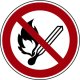 Verbotszeichen Feuer, offenes Licht und Rauchen verboten Folie 200 mm