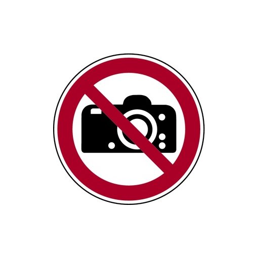 Verbotszeichen Fotografieren verboten Folie 200 mm