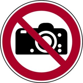 Verbotszeichen Fotografieren verboten Kunststoff 200 mm