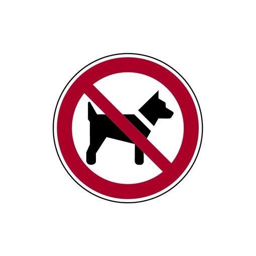 Verbotszeichen Mitführen von Hunden verboten Folie 200 mm