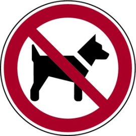Verbotszeichen Mitführen von Hunden verboten Folie...