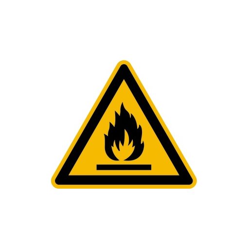 Warnung vor feuergefährlichen Stoffen Folie 200 mm