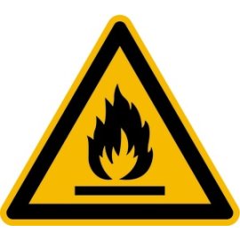 Warnung vor feuergefährlichen Stoffen Folie 200 mm