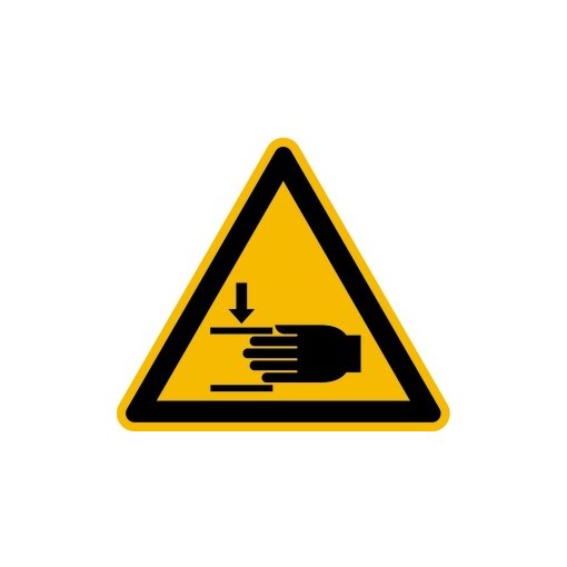 Warnung vor Handverletzungen Alu 200 mm