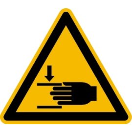 Warnung vor Handverletzungen Alu 200 mm