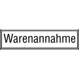 Hinweisschild Warenannahme Alu 150x600 mm