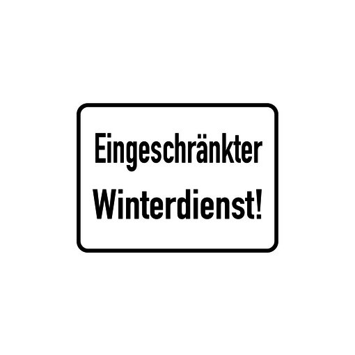 Hinweisschild Eingeschränkter Winterdienst Aluminium 300x400 mm