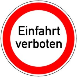 Hinweisschild Einfahrt verboten Aluminium 400 mm