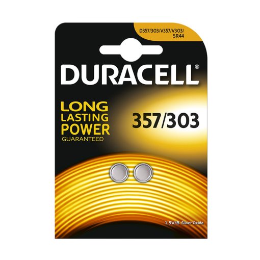 Duracell Specialty 357/303 Silberoxid-Knopfzellen 1,5 V SR 44 2er Pack