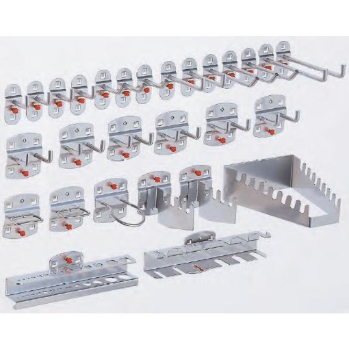 Hakensortiment 28-teilig für Lochplatten