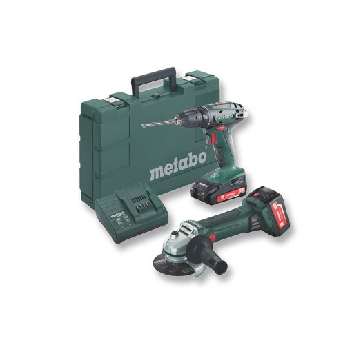 Combo Set 2.4.3 18V BS 18 Akku Bohrschrauber & W 18 LTX 125 Quick Akku Winkelschleifer Metabo (685082000)