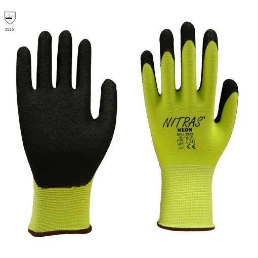 12 Paar Polyesterhandschuhe NITRAS® NEON 3515 Größe 7