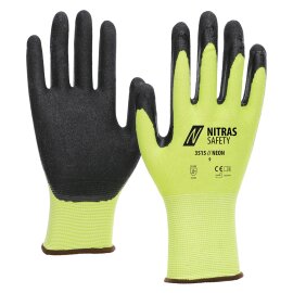 12 Paar Polyesterhandschuhe NITRAS® NEON 3515 Größe 8