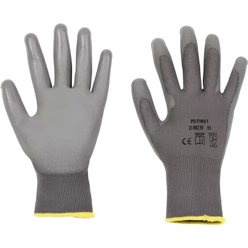 Polyamid-Strickhandschuh PU First Grau