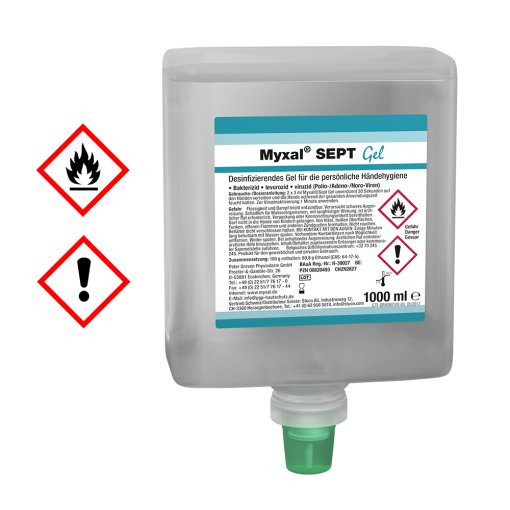 H&auml;ndedesinfektionsmittel MYXAL&reg; SEPT Gel  1 L Neptuneflasche