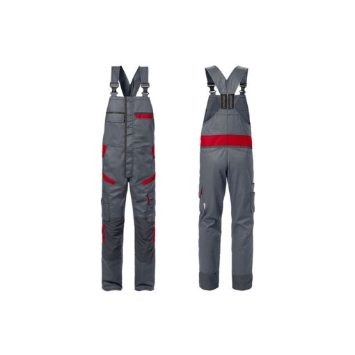 Latzhose 1555 STFP Kansas&reg; 129486 Grau/Rot Gr.50