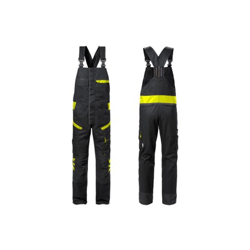 Latzhose 1555 STFP Kansas® 129486 Schwarz/Warnschutz-Gelb Gr.52
