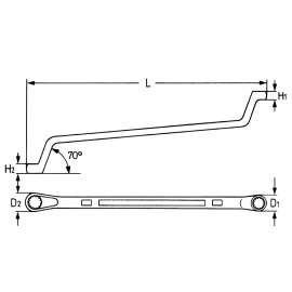 Doppelringschlüssel DIN 838/ISO 1085, tief gekröpft 10 x 13