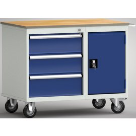 Rollende Werkbank 1000x620x830mm mit 3 Schubladen und 1...