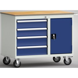 Rollende Werkbank 1000x620x830mm mit 4 Schubladen und 1...