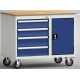Rollende Werkbank 1000x620x830mm mit 4 Schubladen und 1 Tür