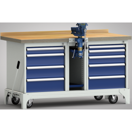 Rollende Werkbank 1500x700x871mm mit 6 Schubladen und 1...