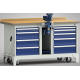Rollende Werkbank 1500x700x871mm mit 6 Schubladen und 1 Tür, Hebesystem