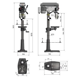 Optimum Säulenbohrmaschine DQ 25 Aktions-Set inkl. Schraubstock