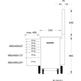 Rollwerkbank mit Rückwand und Hakensortiment Gedore BR 1504 0511 LH