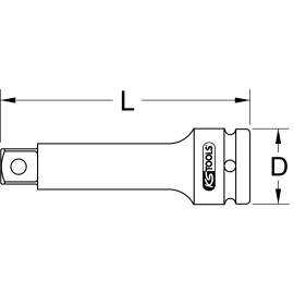 1/2" Kraft-Verlängerung Chrom Molybdän Stahl 175mm