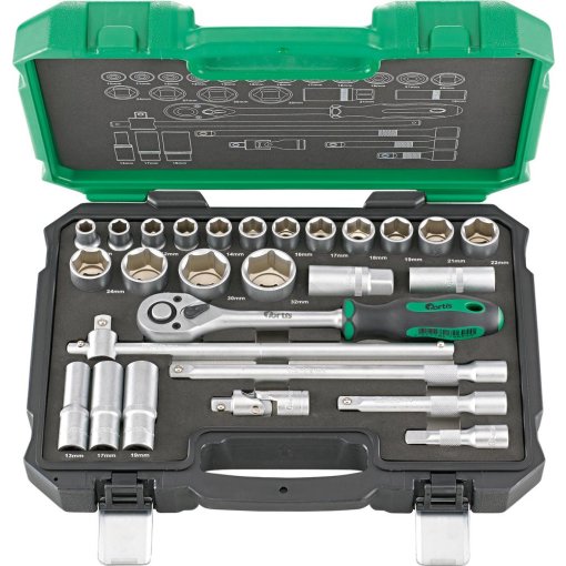 Steckschlüssel-Garnitur 1/2" 27 teilig FORTIS