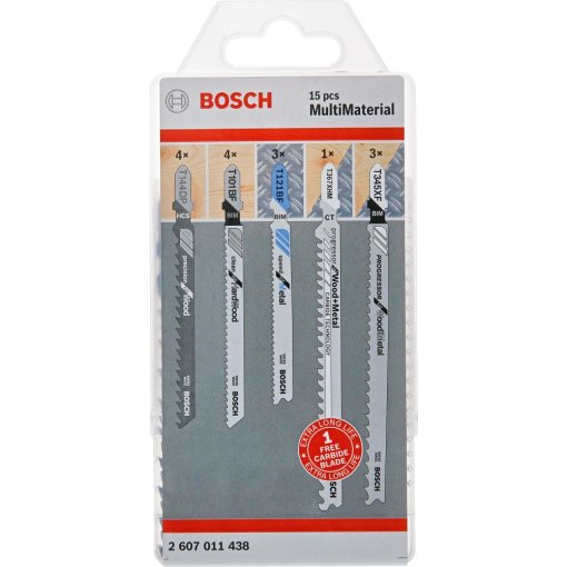 Stichsägeblatt-Set f. T-Schaft Bosch 15-teilig Multi Material
