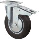 Lenkrolle 100mm Platte,Gummi schw.RL,Fest L420.B55.101