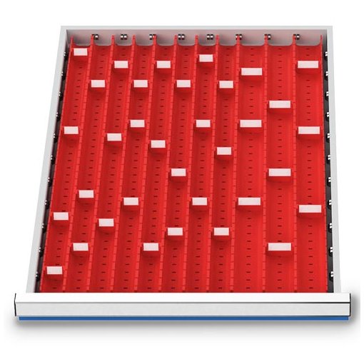 Muldenplatten Set 46-teilig, R 18-24, Schubladennutzmaß 450 x 600 mm, Blendenhöhe 50 / 75 mm Maße in mm (BxH): 450 x 30