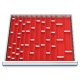 Muldenplatten Set 56-teilig, R 24-24, Schubladennutzmaß 600 x 600 mm, Blendenhöhe 50 / 75 mm Maße in mm (BxTxH): 600 x 600 x 30