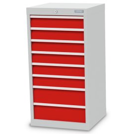 Schubladenschrank, Tiefe 500 mm, R 18-16, Schubladenanzahl: 8 Maße in mm (BxTxH): 530 x 500 x 1019