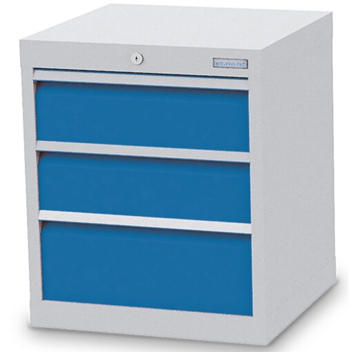 Schubladenschrank, Tiefe 500 mm, R 18-16, Schubladenanzahl: 3 Maße in mm (BxTxH): 530 x 500 x 619
