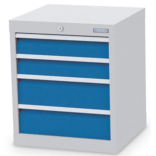 Schubladenschrank, Tiefe 500 mm, R 18-16, Schubladenanzahl: 4 Maße in mm (BxTxH): 530 x 500 x 619