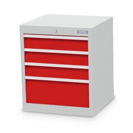 Schubladenschrank, Tiefe 500 mm, R 18-16, Schubladenanzahl: 4 Maße in mm (BxTxH): 530 x 500 x 619