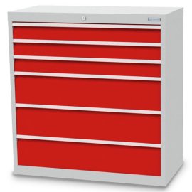 Schubladenschrank, Tiefe 500 mm, R 36-16, Schubladenanzahl: 6 Maße in mm (BxTxH): 980 x 500 x 1019