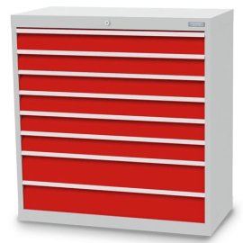 Schubladenschrank, Tiefe 500 mm, R 36-16, Schubladenanzahl: 8 Maße in mm (BxTxH): 980 x 500 x 1019