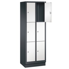 Fächerschrank mit 100 mm hohem Sockel,
 Abteilbreite in mm: 300 Maße in mm (BxTxH): 610 x 500 x 1800