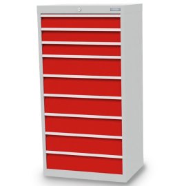 Schubladenschrank, Tiefe 500 mm, R 24-16, Schubladenanzahl: 9 Maße in mm (BxTxH): 680 x 500 x 1319