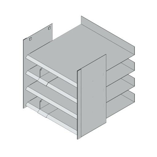 Maxirack Maße in mm (BxTxH): 302 x 300 x 332