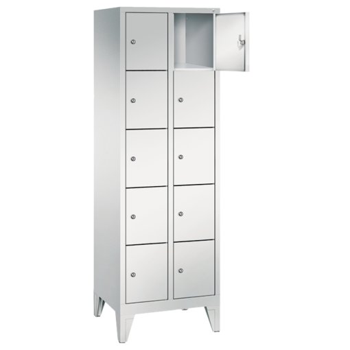 Fächerschrank mit 150 mm hohen Füßen, Abteilbreite in mm: 300, Abteile: 2 x 5 Maße in mm (BxTxH): 610 x 500 x 1850